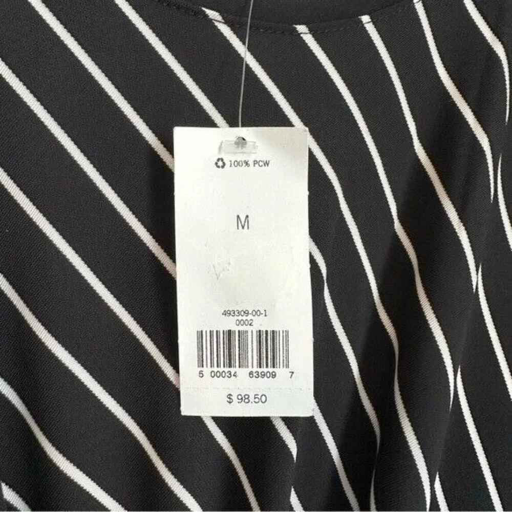 Banana Republic Stripe Twist FrontMidi Dress Size Medium Black & White - Picture 11 of 15